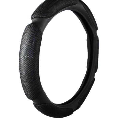 Universal 3d Sandwich Car Steering Wheel Cover 14.9 Inch (Diameter) Antiskid Five Colors (Black) Steering Accessories Steering Wheel Cover aulyn9701052