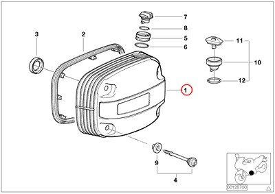 BMW Genuine Motorcycle Cylinder Head Cover With Lettering Silver Right R1100S R1150GS R1150RS R1150RT R1150R Motorcycle & Powersports BMW BMW7665290