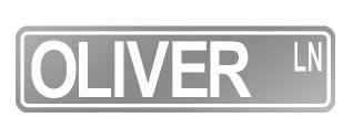 Oliver Street Sign - Vinyl Sticker Decal Wall Art Decor - Metallic-Silver-Grey Wall Stickers & Murals Sticker Stand SS-SET-C-2629