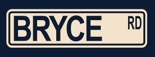Bryce Street Sign - Vinyl Sticker Window Door Wall Bumper Decal - Beige Wall Stickers & Murals Sticker Stand SS-SET-C-2638