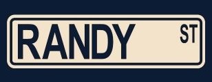 Randy Street Sign - Sticker Decal Wall Window Door Art Vinyl - Beige Wall Stickers & Murals Sticker Stand SS-SET-C-1052