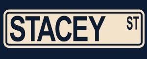 Stacey Street Sign - Vinyl Sticker Window Door Wall Bumper Decal - Beige Wall Stickers & Murals Sticker Stand SS-SET-C-2658