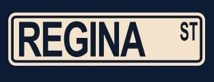 Regina Street Sign - Sticker Decal Wall Window Door Art Vinyl - Beige Wall Stickers & Murals Sticker Stand SS-SET-C-1054