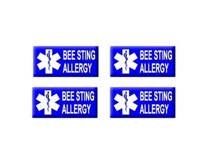 Bee Sting Allergy - Set of 4 Stickers - Apply to any surface Decals Sticker Stand SS-SET-C-2259