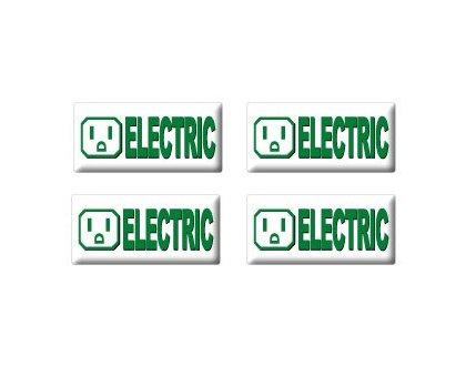 Electric Car - Set of 4 Stickers - Apply to any surface Decals Sticker Stand SS-SET-C-2313