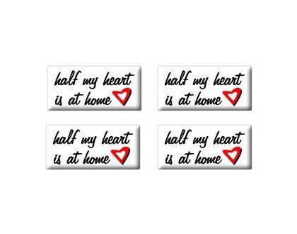 Half My Heart Is At Home - Set of 4 Stickers - Apply to any surface Decals Sticker Stand SS-SET-C-2338