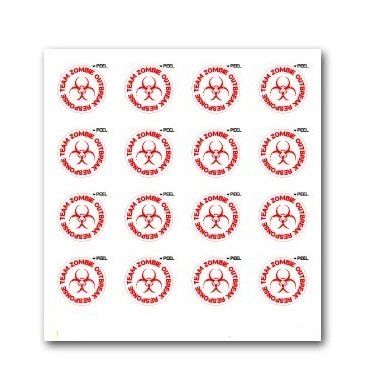 Zombie Outbreak Reponse Team Red White - SET of 16 - Window Bumper Laptop Stickers Decals Sticker Stand SS-SET-C-1285