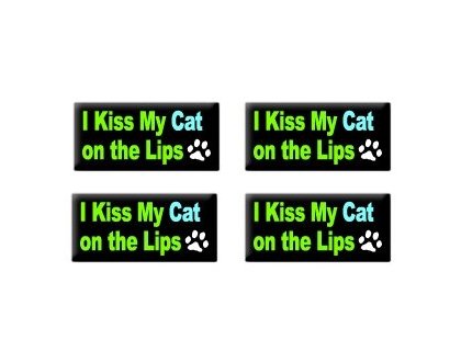 I Kiss My Cat On The Lips - Set of 4 Stickers - Apply to any surface Decals Sticker Stand SS-SET-C-2370