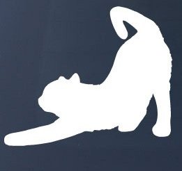 CAT STRETCHING - Vinyl Car Decal Sticker #1497 | Vinyl Color: White Decals Sticker Stand SS-SET-C-2942