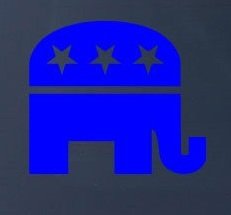 REPUBLICAN ELEPHANT - Politics - Car, Truck, Notebook, Vinyl Decal Sticker #1122 | Vinyl Color: Blue Decals Sticker Stand SS-SET-C-2957