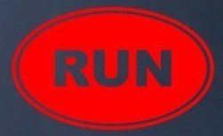 RUN - Running Jog Marathon - Vinyl Decal Sticker #1553 | Vinyl Color: Red Decals Sticker Stand SS-SET-C-1903