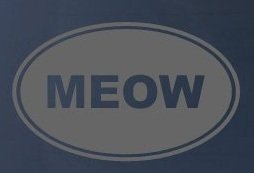 MEOW EURO OVAL - Cat Kitten - Vinyl Car Decal Sticker #1726 | Vinyl Color: Silver Decals Sticker Stand SS-SET-C-3038