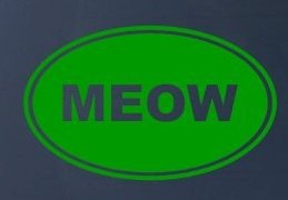 MEOW EURO OVAL - Cat Kitten - Vinyl Car Decal Sticker #1726 | Vinyl Color: Green Decals Sticker Stand SS-SET-C-3040