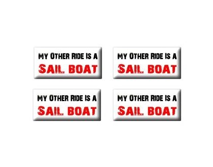 My Other Ride Vehicle Car Is A Sail Boat - Set of 4 Stickers - Apply to any surface Decals Sticker Stand SS-SET-C-2519
