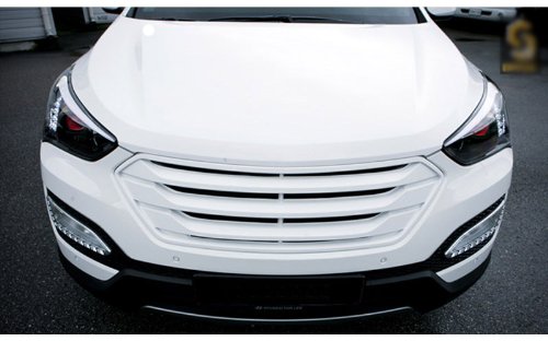 SEQUENCE Front Hood Radiator Grill 1-pc For 2013 2014 Hyundai Santa Fe SPORT : DM (NCW - Creamy White) Emblems Santa Fe SPORT : DM (13 ~ 14) AMSQ0022