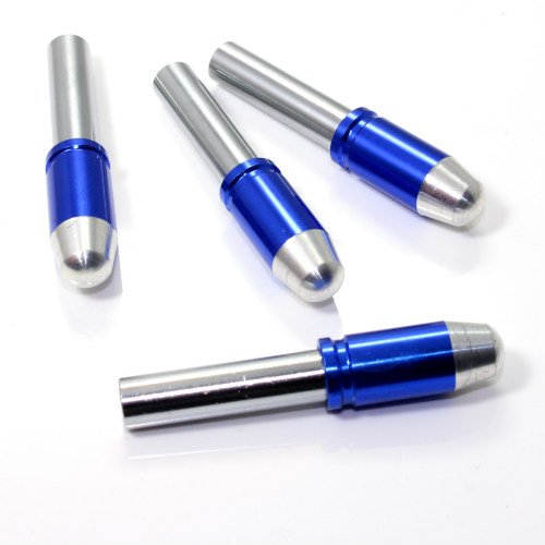4 Chrome Blue Bullet Interior Door Lock Knobs Pins for Car-Truck-HotRod-Classic Doors smallAutoParts 1410-4