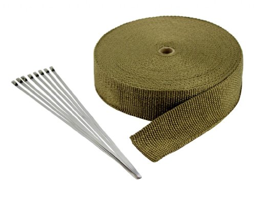 JC Performance Lava Rock Titanium Exhaust Header & Pipe Wrap Thermo Basalt 2X100' Kit (Lava) with (10) Stainless Self Locking Ties 1L2100K Heat Wrap, Matting & Sleeving JC Performance Products USA 1L2100K