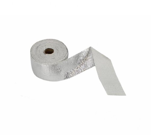 JC Performance Fiberglass Lined Radiant Aluminized Heat Shield Exhaust Header & Pipe Wrap 2X15' Roll Reflective Foil (Metallic) 1M215 Heat Wrap, Matting & Sleeving JC Performance Products USA 1M215