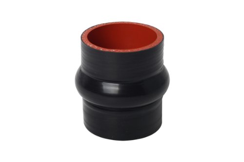 3.00 ID Black Hump Hose, 4 Ply High Performance Silicone, 3.125 Long, Gloss Hoses Burns Stainless HH-300-BK