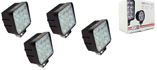 6K LED 448 Universal 48w LED Work light Flood 4.5 square tractor marine off-road lighting RV ATV (4 Packs) Lighting 6K LED LED-448