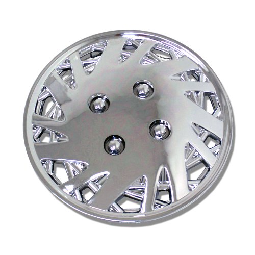 TuningPros WSC-157C14 Chrome Hubcaps Wheel Skin Cover 14-Inches Silver Set of 4 Hubcaps TuningPros WSC-157C14