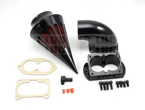 Motorcycle part Black Billet Aluminum Cone Spike Air Cleaner Intake Filter Kit For 2002 2003 2004 2005 2006 2007 2008 2009 Kawasaki 1500/1600 Fuel Injected Vulcan Meanstreak Black Air Intake Luo Luo LUOO-MTF13-09-A006