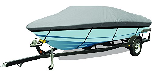 Budge (B-1241-X5) Gray 1200 Denier Center Console Tri-Hull Deck Boat Cover Vehicle Covers Budge B-1241-X5