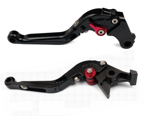 1 Pair Motorcycle Motor OEM Style CNC Aluminum Extendable Foldable Folding Clutch & Brake Levers Black Fit For KAWASAKI ZX9R 1998-1999 (F-14/K-750) Parking Brake Levers Niree EFL-1-157-black