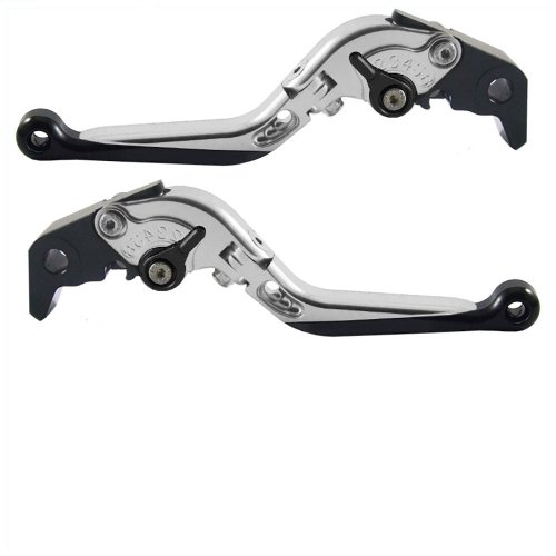1 Pair Motorcycle Motor OEM Style CNC Aluminum Extendable Foldable Folding Clutch & Brake Levers Silver Fit For TRIUMPH TIGER 800/XC 2011-2012 (F-14/T-333) Parking Brake Levers Niree EFL-1-246-silver
