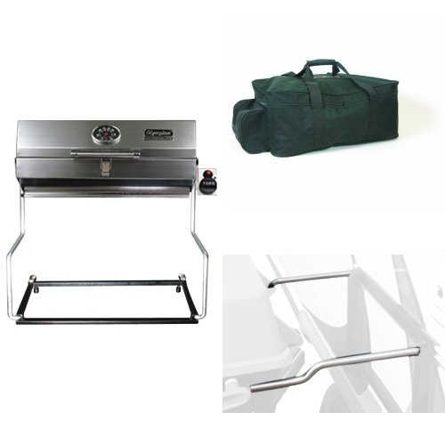 Camco Olympian 5500 Grill with Storage Bag and Mounting Rail Bundle Appliances
