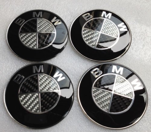 Emblems BMW black CF cap 65mm stick