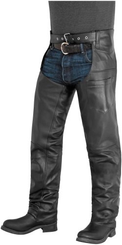 2014 River Road Plains Leather Tall Motorcycle Chaps - Large (Tall) Pants & Chaps River Road 093846