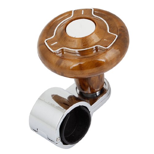 Vehicles Car Steering Wheel Brown Round Spinner Knob Power Handle Steering Accessories uxcell a14010600ux0912