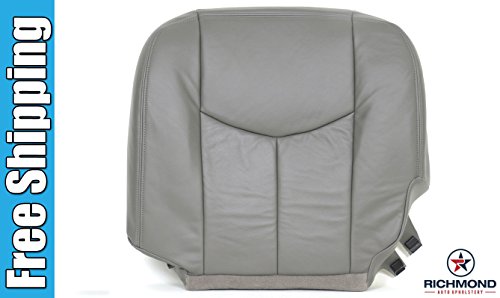 2006 Chevy Silverado 2500HD 2500 HD LT LS Driver Side Bottom Replacement Leather Seat Cover, Gray Accessories Richmond Auto Upholstery 03-07GM922PWTR
