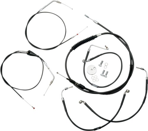 La Choppers - Cable Line Kit Black Beach 96-07 Flhr La-8006Kt-04B Pu Brake Cables & Lines LA Choppers U0610-0453