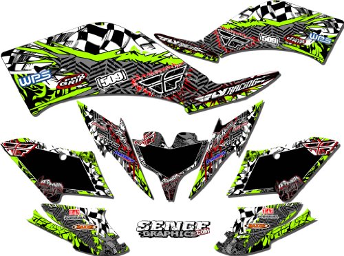 Senge Graphics 2003-2006 Kawasaki KFX 50, Fly Green 2013 Graphics Kit Decals Senge Graphics Inc. SGATVKAW045B04