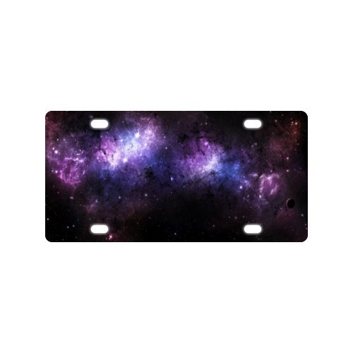 Galaxy Space Universe Metal Licensed Plate for Car (New) - 12 X 6 Auto Front Tag Frames Galaxy Nebula License Plate CF-02942