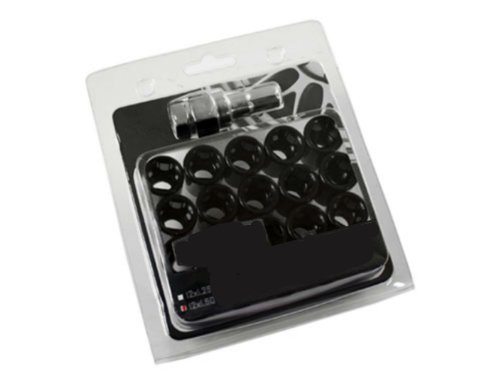 Tunerlugs 12X1.5Mm 20-Piece Cone Seat Tuner Lug Nut Set Black Lug Adapters JDM Auto Lights JDM-TUL-TLN