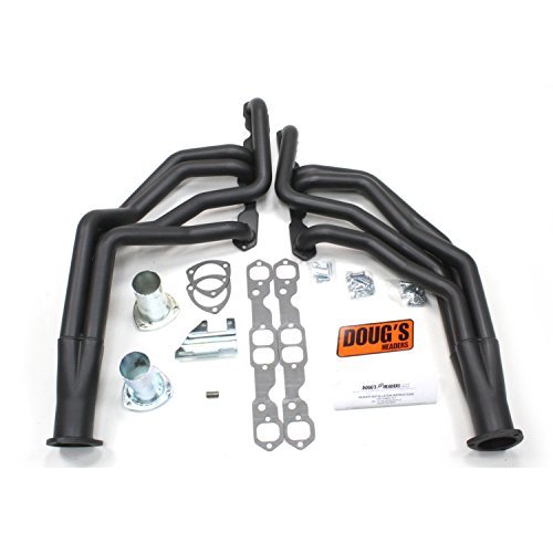 Doug's Headers (D317-B) 1-3/4 4-Tube Black Coating Hi-Temperature Full Length Exhaust Header for Chevy II Small Block Engine Headers Doug's Headers D317-B
