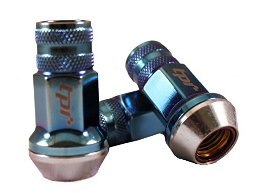TPI BX404548NSF/BT-20 - O/E Scratch-Free Racing Nut W/Knurl, Blue Titanium, M14X1.50, 20pcs Box, 45mm, 60° Lug Nuts TPI BX404548NSF/BT-20