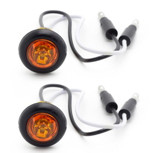 Partsam 2 Pcs Amber Side Marker Combination Clearance Light LED Amber Clear Lens Side Marker Assemblies Partsam 106385