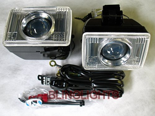 Rare PIAA 950 Rectangular Clear Projector Fog Lamps Kit 09550 + Wiring Harness Bulbs Piaa 09550