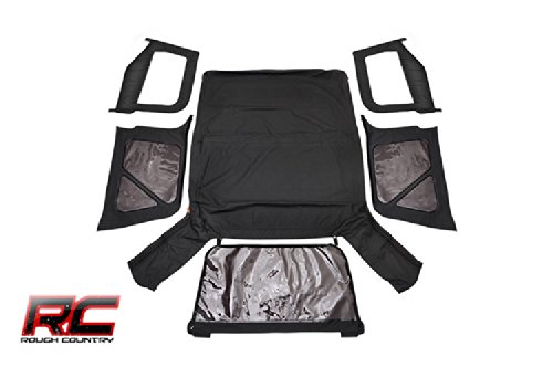 Rough Country 85350.35 - Black Soft Top (Half Doors) for Jeep: Wrangler TJ (Half Doors) 4WD Tops & Roofs Rough Country 85350.35