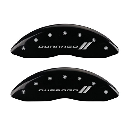 MGP Caliper Covers 12193SDGOBK Durango ll Engraved Caliper Cover with Black Powder Coat Finish and Silver Characters, (Set of 4) Calipers Without Pads MGP Caliper Covers 12193SDGOBK