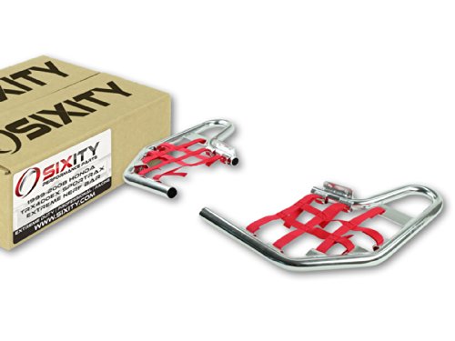 Sixity 1999-2008 Honda TRX400EX Sportrax Silver Extreme Nerf Bar Red Net Foot Peg Pro Nerf Bars Sixity 4005272663