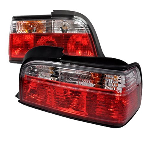 Bmw E36 2Dr Euro Red Clear Tail Lights Brake & Tail Light Assemblies JDM Auto Lights JDM-BMW-2ERCT
