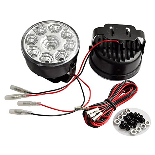 ZNU 2x 9LED Daytime Running Light Off-Road Head Light DRL Jeep Truck SUV 12V/24V Round Bulbs znu USF350006