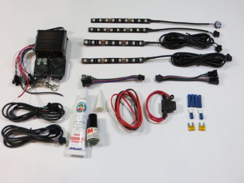 4 PCS Motorcycle Super Bright LED Neon Kit W/remote, 36 Leds Electrical JoeFlorida MOT-RGB-036-04