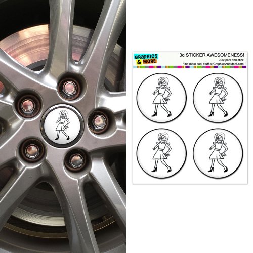 Zombie Family Mom Wheel Center Cap 3D Domed Stickers Badges - Set of 4 Center Caps Graphics and More WC6326_4