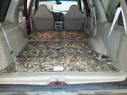 2008- 2010 FORD EXPLORER 7 passenger.3rd seat option: adjustable-sliding up and back. Notate manual or powerfold Canvasback Cargo Liner (Real Tree) Custom Fit Canvasback 36709-28-Canvas